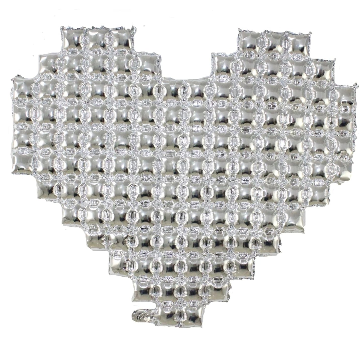 1 Pc Silver Heart Shape Foil Balloon Cube – Love Theme Party Decoration for Valentine’s Day, Anniversary, Engagement, Photo Backdrops & Displays