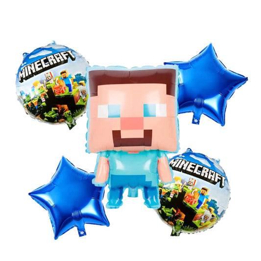 Minecraft birthday Decorations Set Gaming Theme Birthday Decorations (Pack of 5)