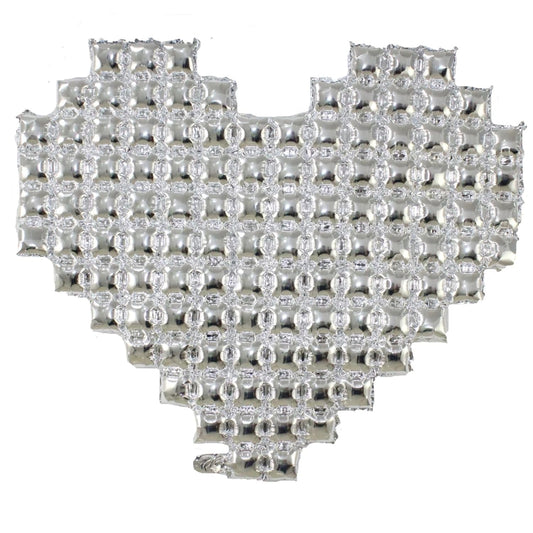 1 Pc Silver Heart Shape Foil Balloon Cube – Love Theme Party Decoration for Valentine’s Day, Anniversary, Engagement, Photo Backdrops & Displays
