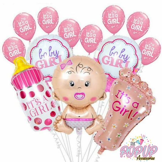 13pcs Baby shower boy girl decoration its A Boy Girl Baby balloons gender reveal welcome new born baby celebration party