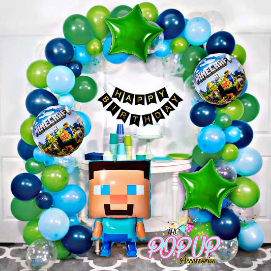 Minecraft birthday Decorations Set Gaming Theme Birthday Decorations (Pack of 78, Multicolor)