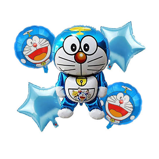 Cartoon Character Doremon Foil Balloon for Birthday Theme Party for Kids, Boy, Girls (Pack of 5,Blue)